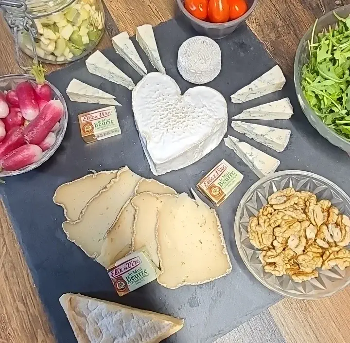 Cheese and raw vegetable board