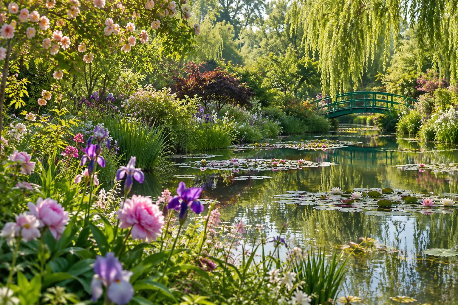 Évocation fleurie des jardins de Giverny près du gîte Le Romarande
