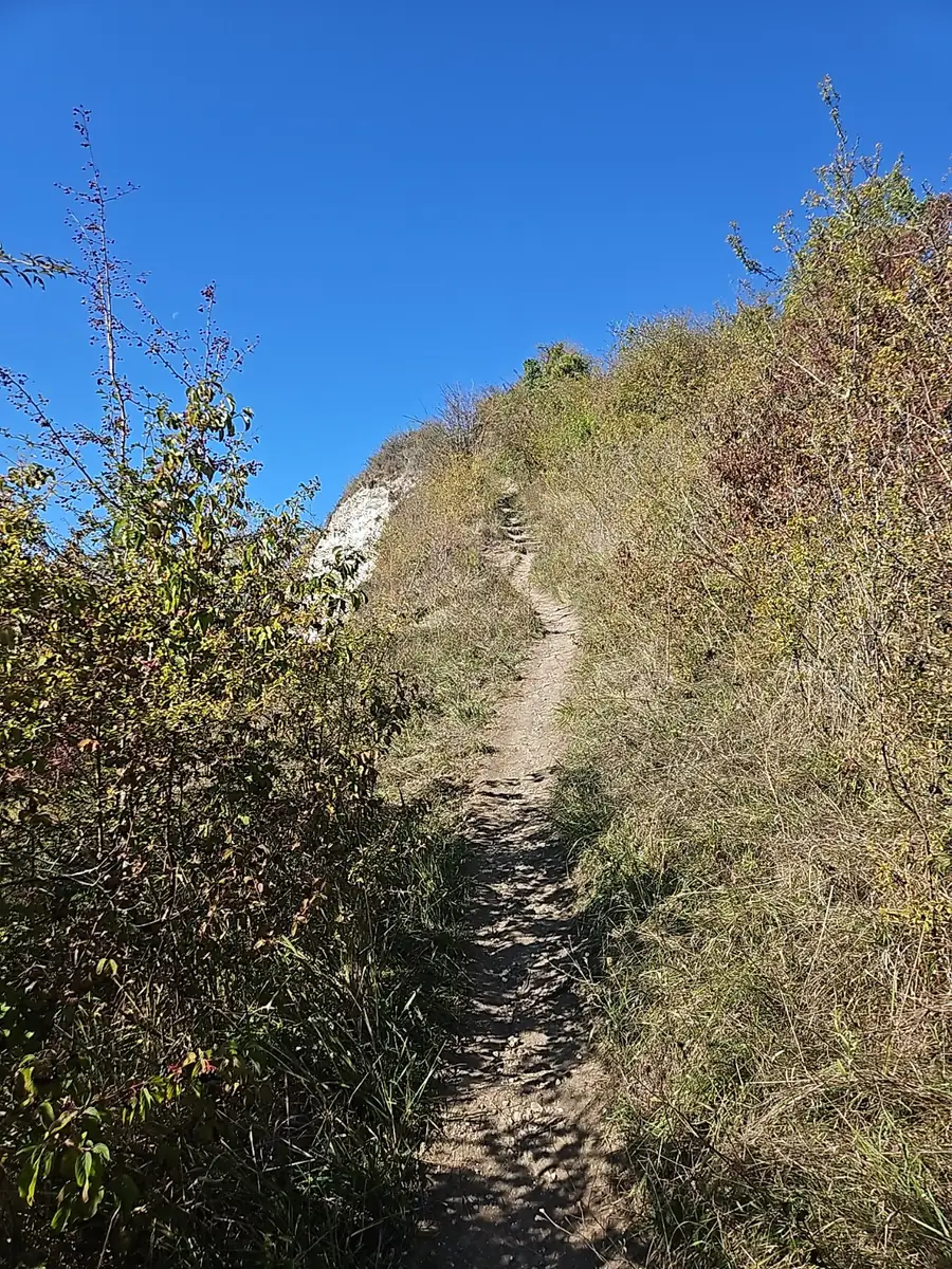 Sentier raide montant sur le coteau des Andelys